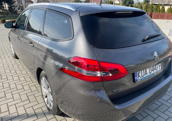 Peugeot 308 cena 41900 przebieg: 130000, rok produkcji 2018 z Grybów małe 232